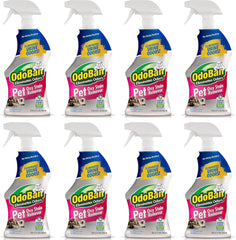 OdoBan Pet Solutions Oxy Stain Remover, Pet Stain Eliminator, Made in the USA, 8-Pack, 32 Ounce Spray Each