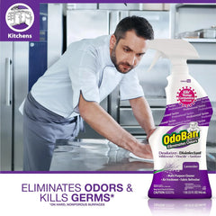 OdoBan Professional Disinfectant and Odor Eliminator Ready-to-Use Spray, Made in the USA, Lavender Scent, 4-Pack, 32 Ounces Each
