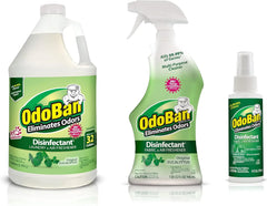 OdoBan Ready-to-Use Disinfectant and Odor Eliminator, Set of 3, 4 Ounce Travel Spray, 32 Ounce Spray, 1 Gallon Concentrate, Original Eucalyptus Scent