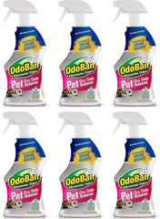 OdoBan Pet Solutions Oxy Stain Remover, Pet Stain Eliminator, Made in the USA, 6-Pack, 32 Ounce Spray Each