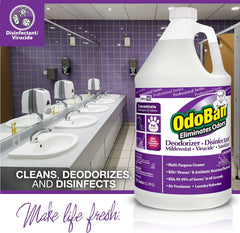 OdoBan 911162-G Disinfectant Odor Eliminator and All Purpose Cleaner Concentrate, Lavender Scent, 128 oz