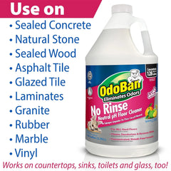OdoBan Pet Solutions No Rinse Neutral pH Floor Cleaner Concentrate, Made in the USA, 1 Gallon, and Oxy Stain Remover, 32 Ounce Spray