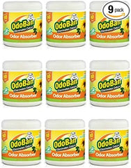 OdoBan Solid Odor Absorber Eliminator for Home and Small Spaces, Citrus Scent, 14 Ounces Each, 9-Pack